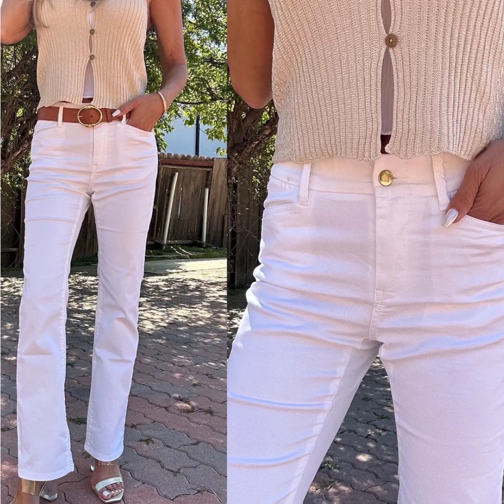 Bevy Flog Novel Bootcut Pant In White Check